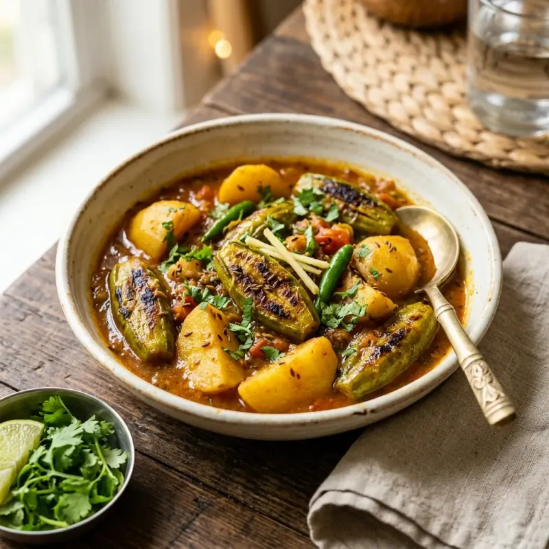 Bengali Spiced Pointed Gourd And Potato Stew