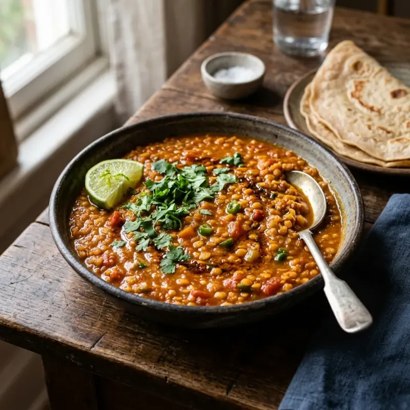 Somali Spiced Red Lentil Stew With Turmeric And Lime