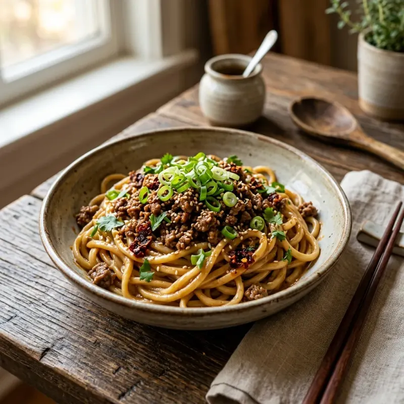 Sichuan Sesame Beef Noodle Toss