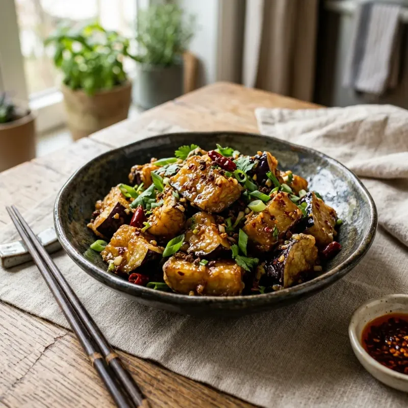 Crispy Garlic-Glazed Eggplant With Sichuan Peppercorns