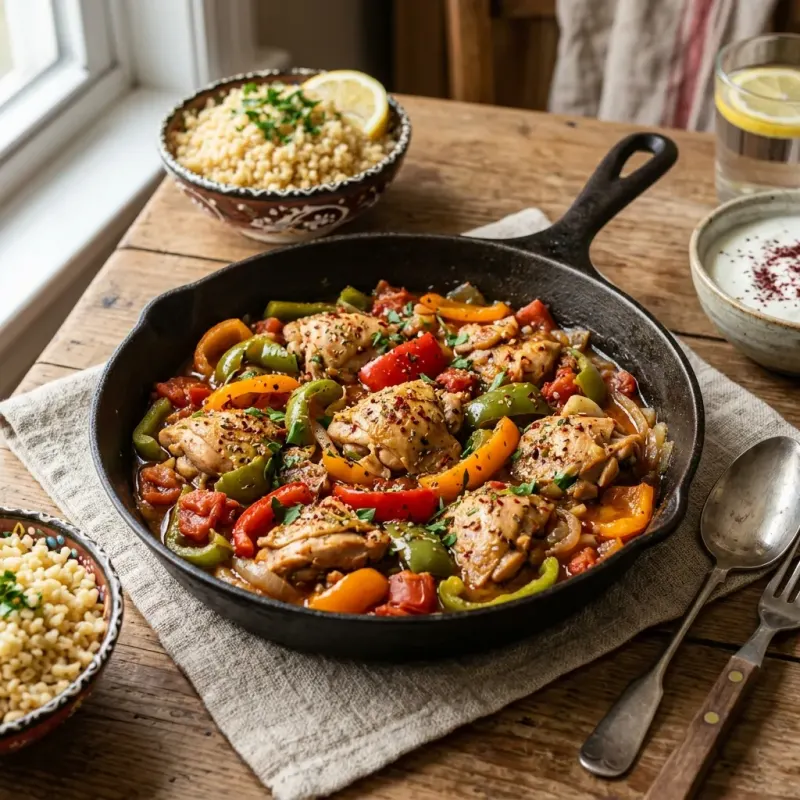Turkish Spiced Chicken Thigh And Bell Pepper Sote
