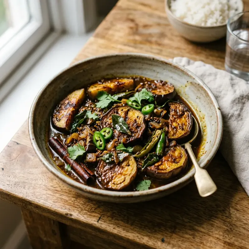 Sri Lankan Braised Cinnamon Eggplant Curry