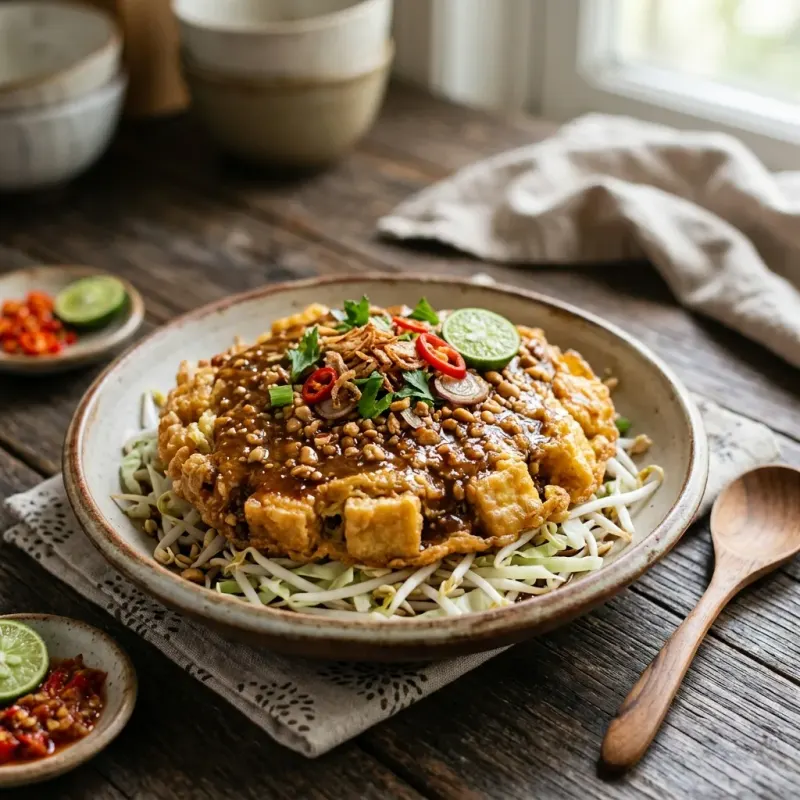 Tahu Telur Surabaya (Indonesian Crispy Egg Tofu Omelette)