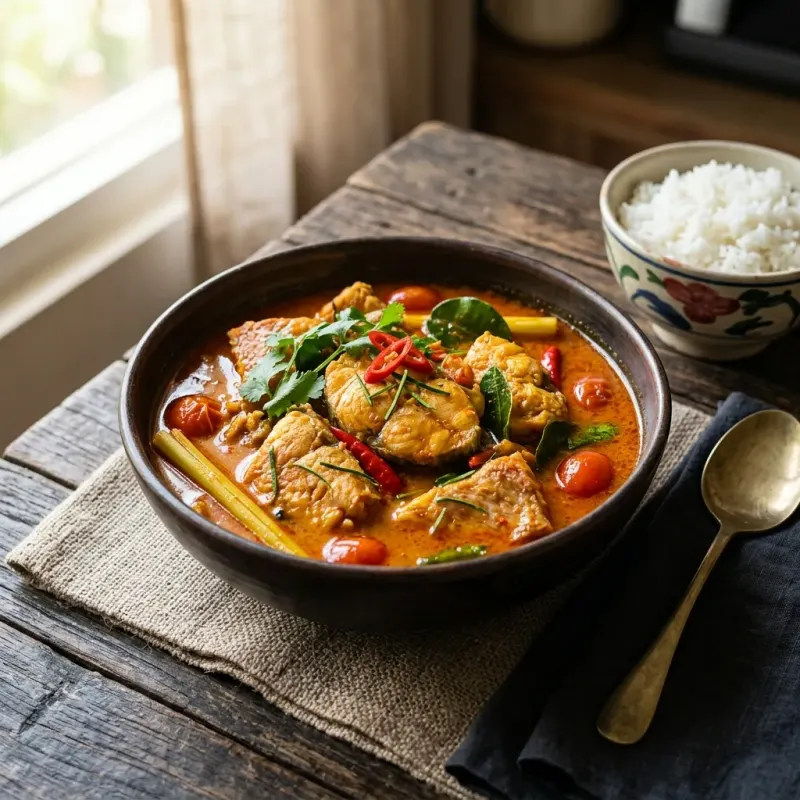 Asam Padeh Ikan (Minangkabau Tangy Spicy Fish Stew)
