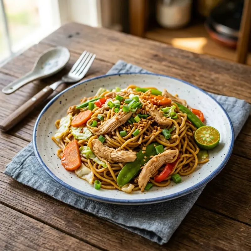 Filipino Chicken Pancit Canton Noodles