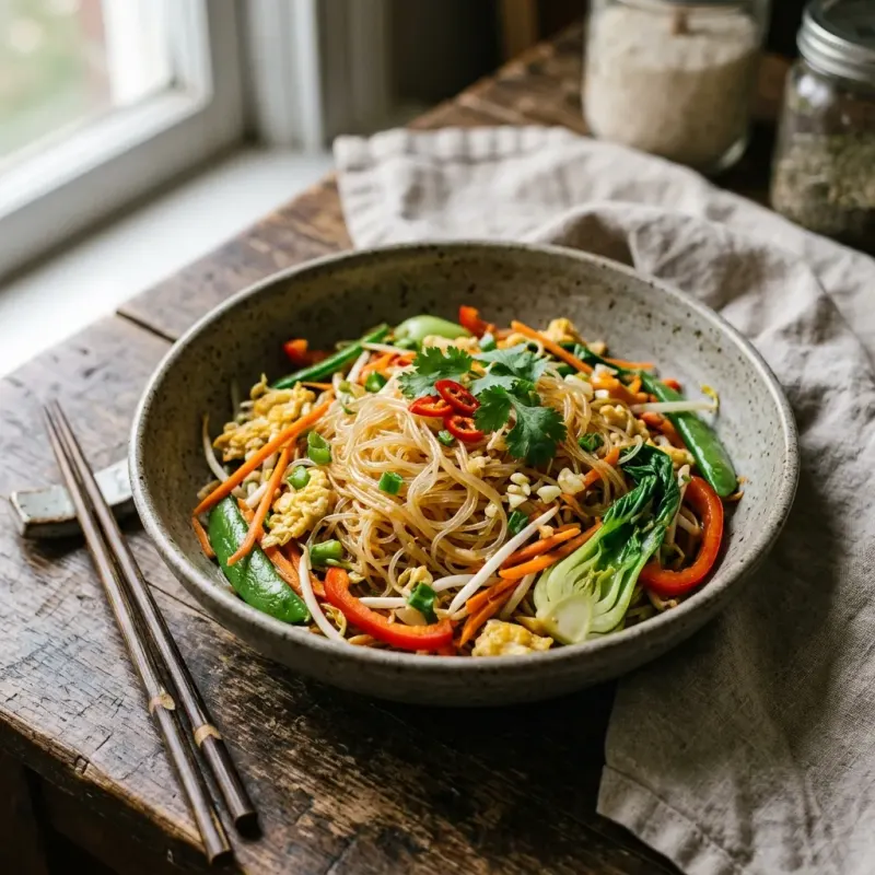 Thai Glass Noodle And Vegetable Stir-Fry