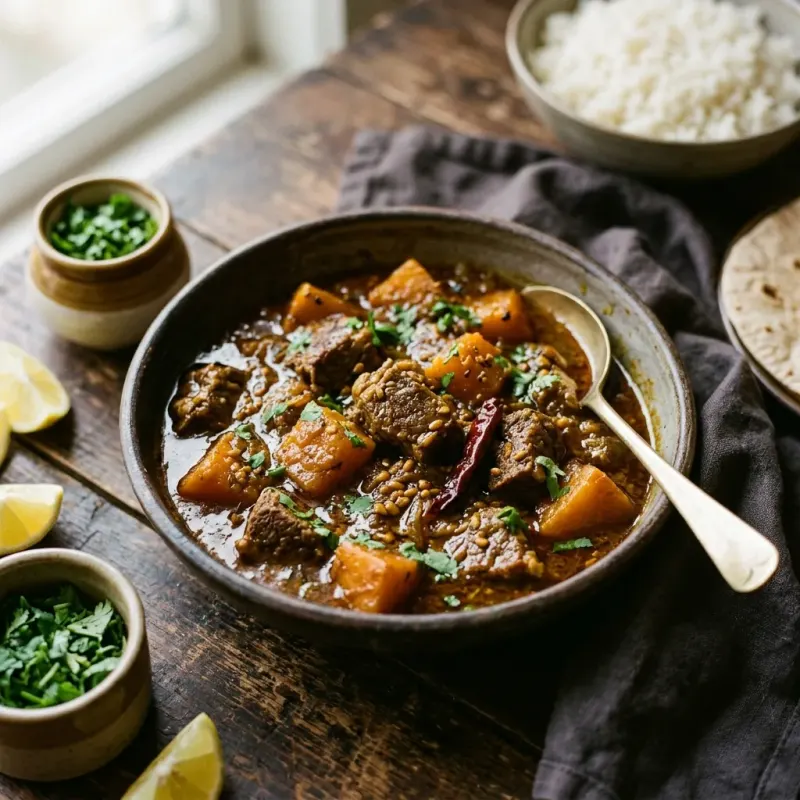 Himalayan Mustard Oil Braised Beef And Pumpkin