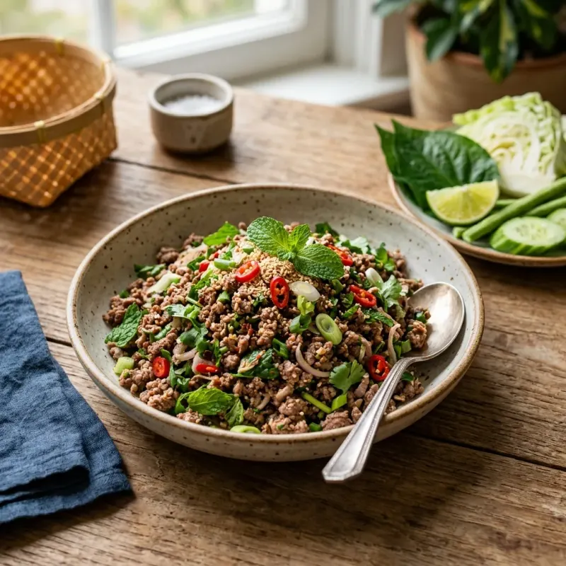 Northern Thai Minced Beef Salad (Larb Neua)