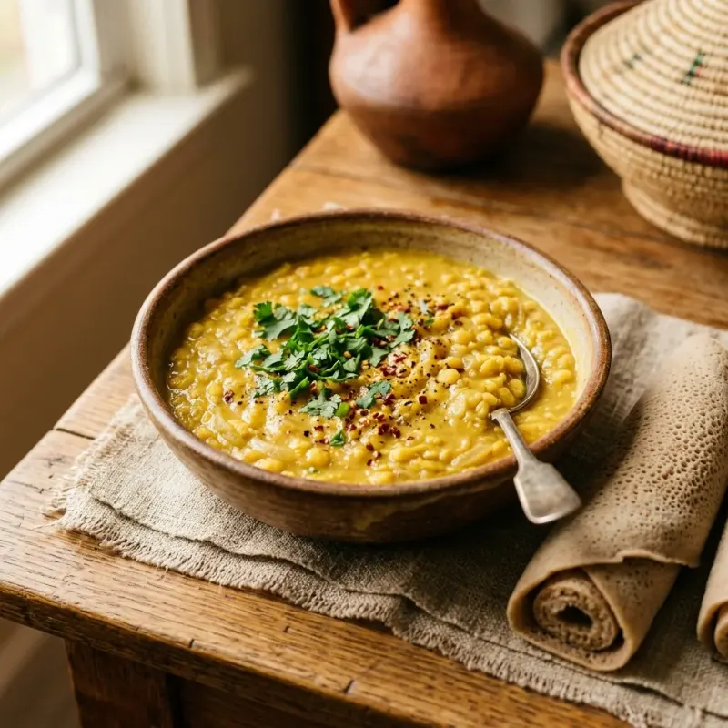 Ethiopian Yellow Split Pea Stew With Turmeric