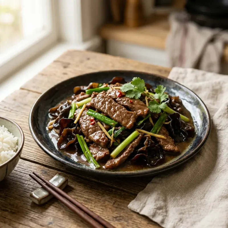 Cantonese Beef And Wood Ear Mushroom Stir-Fry